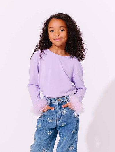 Lola + The Boys Pretty Feather Long Sleeve