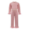 Lola + The Boys Pretty in Pink Feather Athletic Set