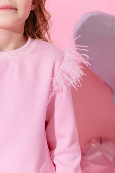 Lola + The Boys Pretty in Pink Feather Athletic Set