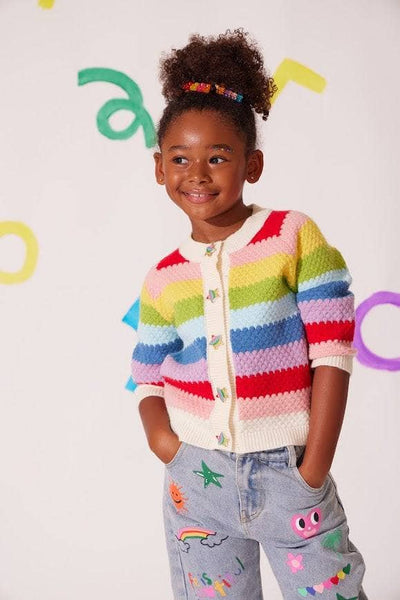 exclude-fall Rainbow Bright Knit Cardigan