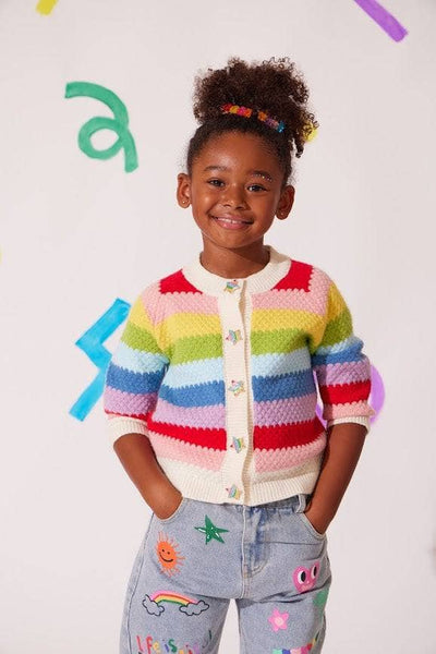 exclude-fall Rainbow Bright Knit Cardigan