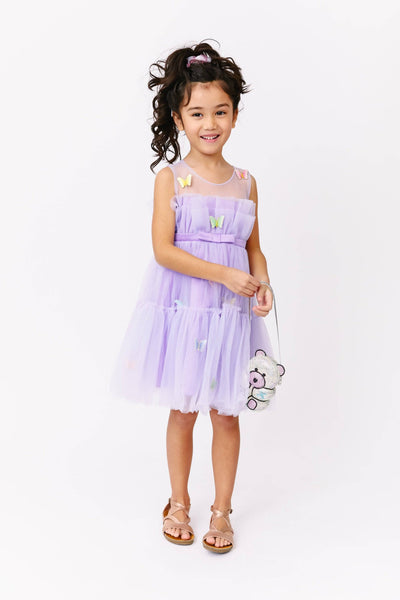 Lola + The Boys Rainbow Butterfly Tulle Dress