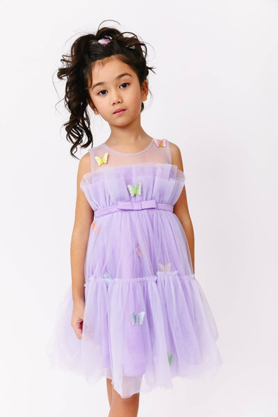 Lola + The Boys Rainbow Butterfly Tulle Dress