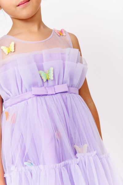 Lola + The Boys Rainbow Butterfly Tulle Dress