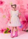 lola-spring Rainbow Confetti Tulle Dress