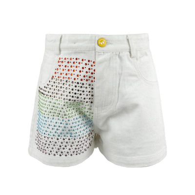 Lola + The Boys Rainbow Crystal Denim Short