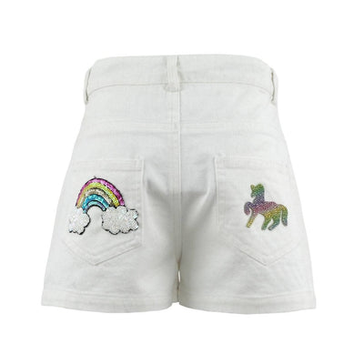 Lola + The Boys Rainbow Crystal Denim Short