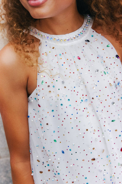 Lola + The Boys Rainbow Crystal Gem Dress