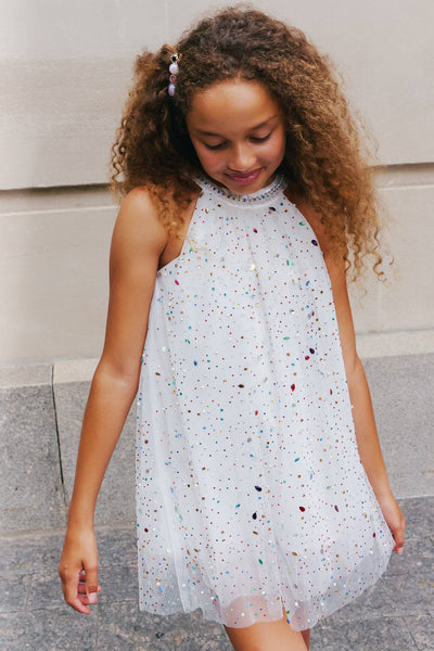 Lola + The Boys Rainbow Crystal Gem Dress