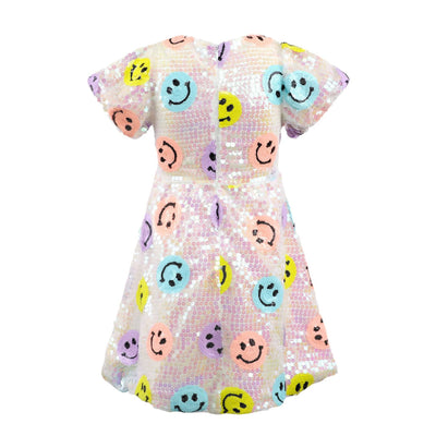 Lola + The Boys Rainbow Emoji Sequin Dress