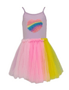 Lola + The Boys Rainbow Heart Tulle Dress