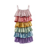 Lola + The Boys 2 Rainbow Metallic Tiers Dress