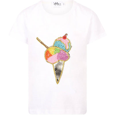 Lola + The Boys Rainbow Pearls Ice Cream T-shirt