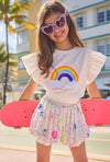 lola-spring Rainbow Ruffle T-shirt