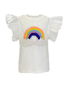 Lola + The Boys Rainbow Ruffle T-shirt