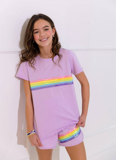 lola-spring Rainbow Sequin Short Set