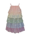 Lola + The Boys Rainbow Sequin Tiered Dress