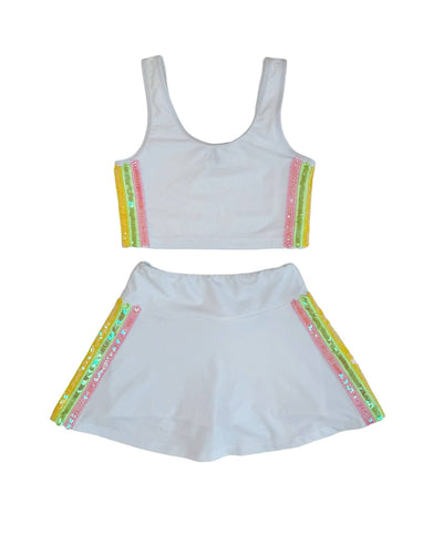 Lola + The Boys Rainbow Sherbet Sequin Tennis Set