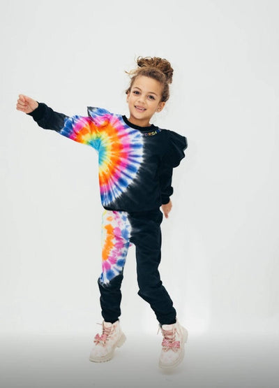 Lola + The Boys Rainbow Tie Dye Ruffle Set