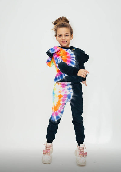 Lola + The Boys Rainbow Tie Dye Ruffle Set