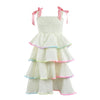 Lola + The Boys Rainbow Tiered Bow Dress