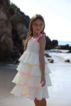 Lola + The Boys Rainbow Tiered Bow Dress