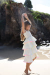 Lola + The Boys Rainbow Tiered Bow Dress