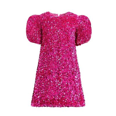 Lola + The Boys 2 Raspberry Velvet Shimmer Dress