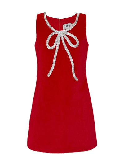 Lola + The Boys 2 Red Velvet Bow Princess Dress