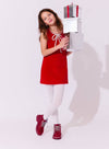 Lola + The Boys Red Velvet Bow Princess Dress