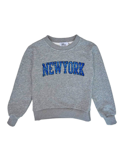 Lola + The Boys Royal Blue Gems NEW YORK Sweatshirt