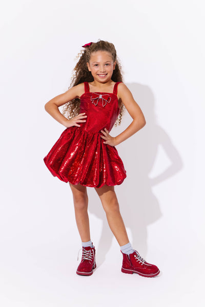 Lola + The Boys Ruby Sequin Bubble Dress