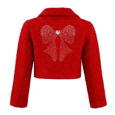 Lola + The Boys Scarlet Shimmer Bow Jacket