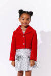 Lola + The Boys Scarlet Shimmer Bow Jacket