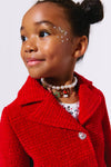 Lola + The Boys Scarlet Shimmer Bow Jacket