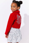 Lola + The Boys Scarlet Shimmer Bow Jacket