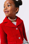 Lola + The Boys Scarlet Shimmer Bow Jacket