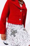 Lola + The Boys Scarlet Shimmer Bow Jacket