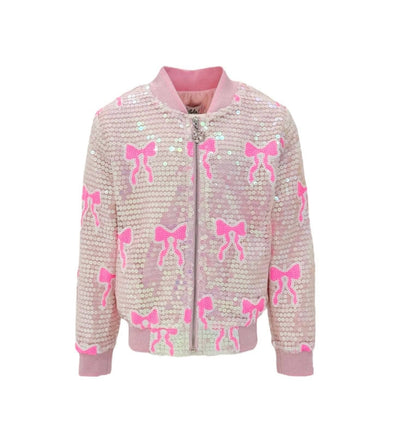 Lola + The Boys Sequin Bow Bomber