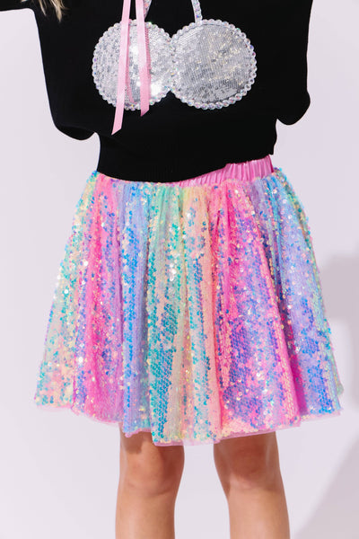 Lola + The Boys Sequin Ombre Skirt