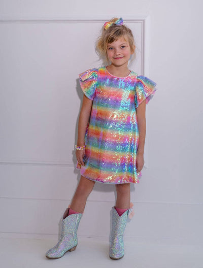 lola-spring Sequin Rainbow Shimmer Dress