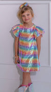 lola-spring Sequin Rainbow Shimmer Dress