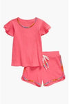 Lola + The Boys SET Candy Gem Bead Ruffle Set Pink