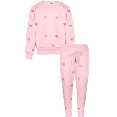 Lola + The Boys Set Full Hearts Jogger Set