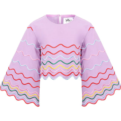 Lola + The Boys SET Rainbow Wave Short Purple