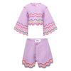 Lola + The Boys SET Rainbow Wave Short Purple