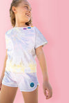 Lola + The Boys Set Adult Small Women's Happy Face Tie Dye Short Set