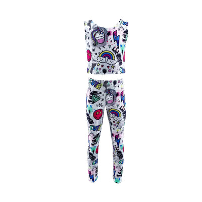 Lola + The Boys SET Women's Unicorn Graffiti Athletic Set