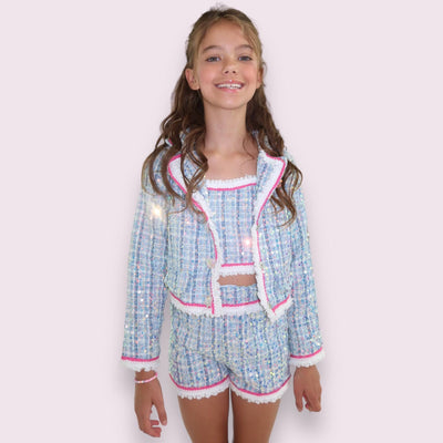 Lola + The Boys Sets 3 in 1 Blue Plaid Coco Suit