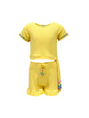 Lola + The Boys Sets Candy Beaded Gem Ruffle Set Yellow